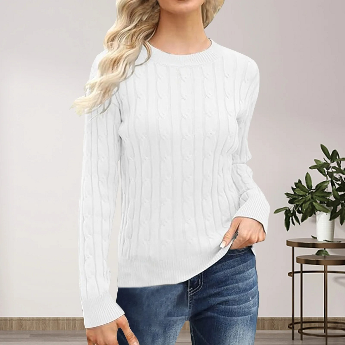 Wirginia® | Casualowy sweter damski z długim rękawem, wykonany z dzianiny