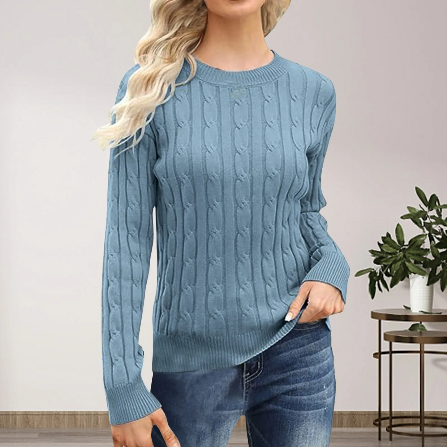 Wirginia® | Casualowy sweter damski z długim rękawem, wykonany z dzianiny