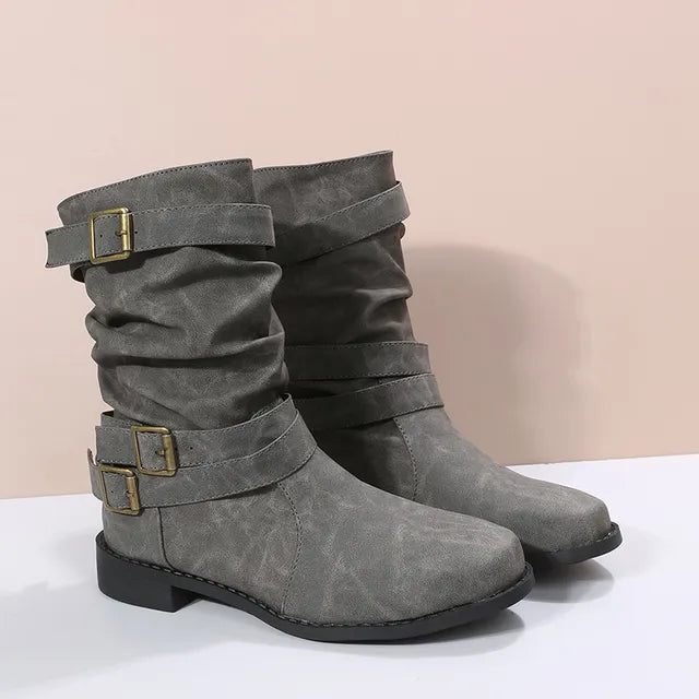 Rina® | Kowbojskie buty w stylu western z ozdobną klamrą